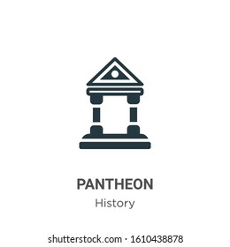 Pantheon glyph icon vector on white background. Flat vector pantheon icon symbol sign from modern history collection for mobile concept and web apps design.