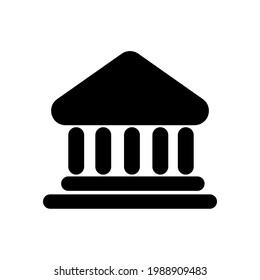 Icono del Panteón. Icono negro. Concepto de panteón. Ilustración vectorial. Icono del museo.