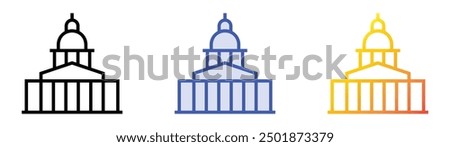 Pantheon icon. Linear, Blue Fill and Gradient Style Design Isolated On White Background