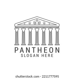 Plantilla de diseño del logotipo del icono del Panteón. lujo, vector