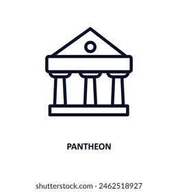 pantheon icon. Thin line pantheon icon from history collection. Outline vector isolated on white background. Editable pantheon symbol can be used web and mobile