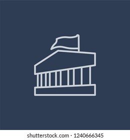 Pantheon icon. Trendy flat vector line Pantheon icon on dark blue background from Architecture and Travel collection. 