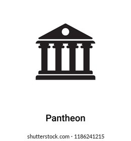 Pantheon icon vector isolated on white background, logo concept of Pantheon sign on transparent background, filled black symbol