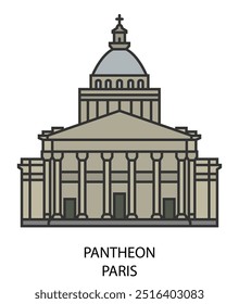 Pantheon, Paris, France. Travel icon