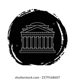 Pantheon Rome Famous Landmark Vector Icon Design