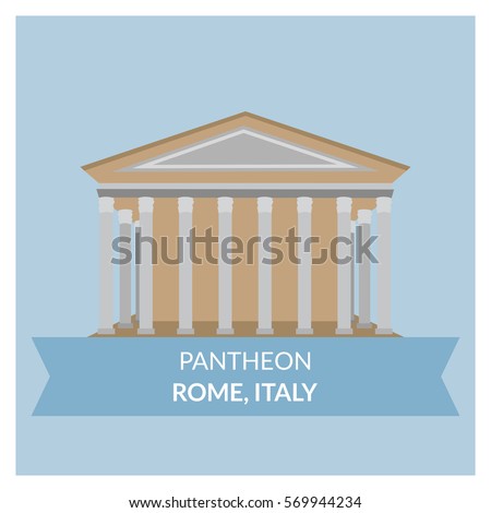 Pantheon (Rome, Italy) vector building