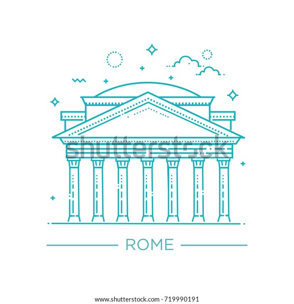 Pantheon Rome Italy Vector Building Vector Stock Vector (Royalty Free ...