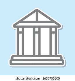 Icono de pegatina de Panteón. Línea delgada simple, contorno vectorial de iconos de mitología para ui y ux, sitio web o aplicación móvil