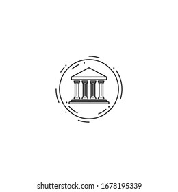 Pantheon style architectural building vector icon illustration