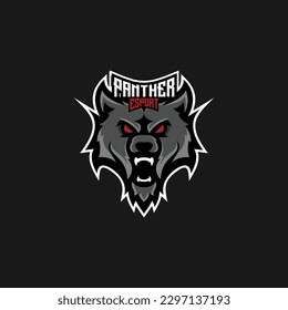 panther angry logo esport team design mascot