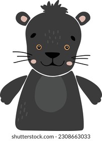 Panther animal isolted vector, Cute Animal panther, Safari Clipart, Portrait animal vector, Baby animal element