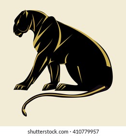 Panther Art abstract illustration isolated on white background vector
