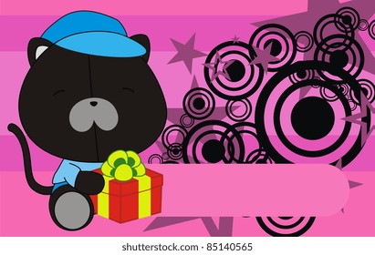 panther baby cartoon background in vector format