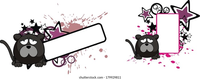 panther ball cartoon copyspace in vector format very easy to edit