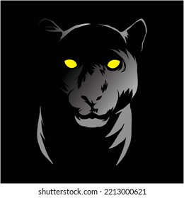 panther and black background illustration