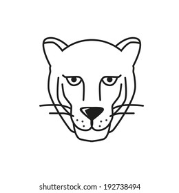 panther black line vector illustration on white background