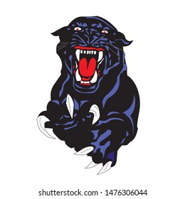 Panther black vector for cuting plotter or stikers in three inks or colors