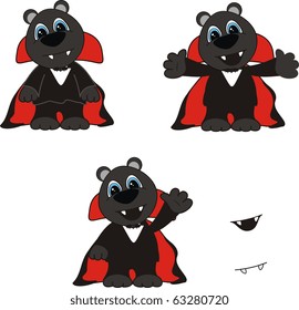 panther cartoon halloween pack in vector format