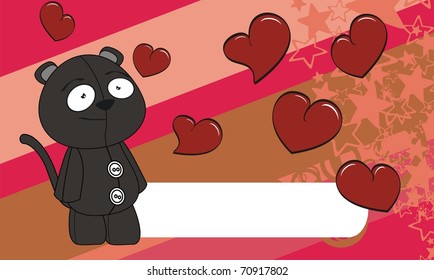 panther cartoon valentine background in vector format