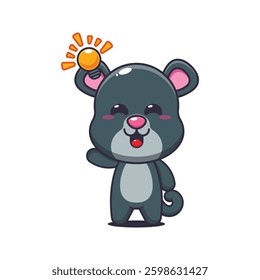 Panther cartoon vector illustration get an idea 
Design element for poster, brochure, web, mascot, sticker, logo and icon.