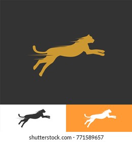 panther cat wild animal silhouette modern clean logo vector illustration