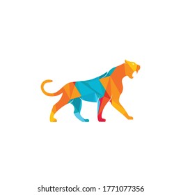 Panther cat wild animal vector logo design. Cheetah logo design concept.