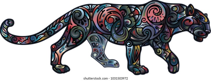 Panther, color solution with a gradient on a black background