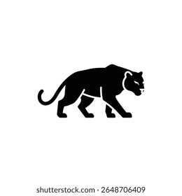 Panther Crouching Low Predatory Wildlife Animal in Forest Setting