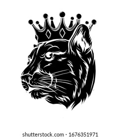Panther in the crown. Vector illustration design