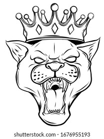 Panther in the crown. Vector illustration design