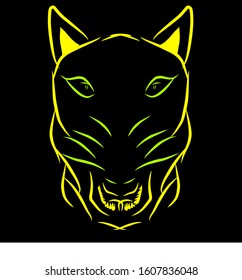 panther in the dark background
