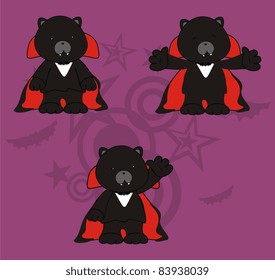 panther dracula cartoon set in vector format