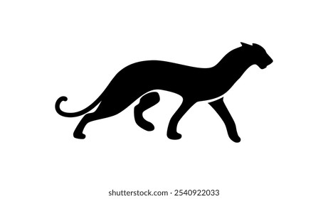 panther emblem, black isolated silhouettes