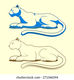 Panther emblem vector illustration color version