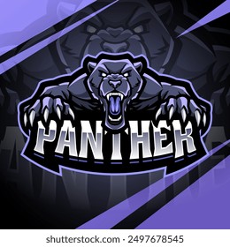 Diseño de logotipo de mascota de esport de pantera