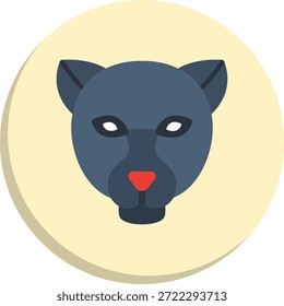 Icono de estilo de círculo plano de pantera