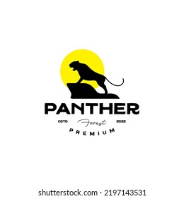 panther focus logo design vector