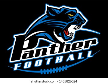 panther football team design with mascot and laces for school, college or league