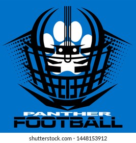 panther football team design with paw print and helmet for school, college or league