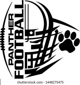 panther football team design with paw print and helmet for school, college or league