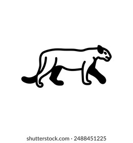 Panther Glyph Icon, Vector illustration