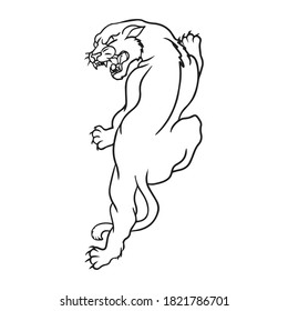 panther graphic design vector illustration, icon, art tattoo sketch, logo, hand draw, use in print