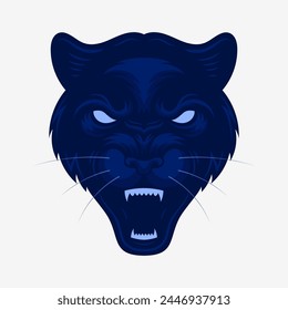 Panther head. Cartoon mascot logo. Vector illustration