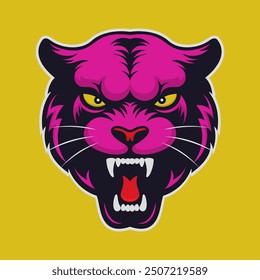 Panther head. Cartoon mascot logo. Vector illustration