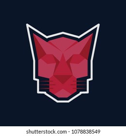 Panther Head cubisme logo icon vector illustration