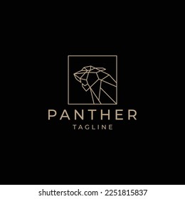 Panther head geometric logo icon design template