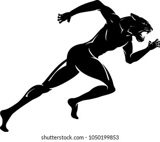 Panther Head Human Running