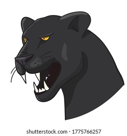 Panther Head Illustration Isolated On White Stock Vector (Royalty Free ...