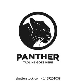 panther head logo and black circle