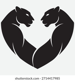 Panther Head Logo mit Bold Style Schwarzer Panther mit offenem Mund und sichtbaren Reißzähnen auf isoliertem Hintergrund. transparenter Ausschnitt